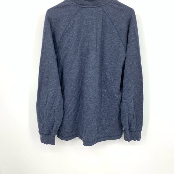 LL Bean Men Size Large Pullover 1/4 Zip Sweater Top Blue Cotton Blend Shirt - Picture 5 of 7